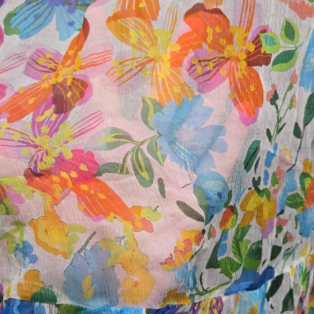 Johnny Was-FLAWED-Jade Margareta Silk Mini Dress in Wild Blooms-Size 'XL' - Picture 16 of 17